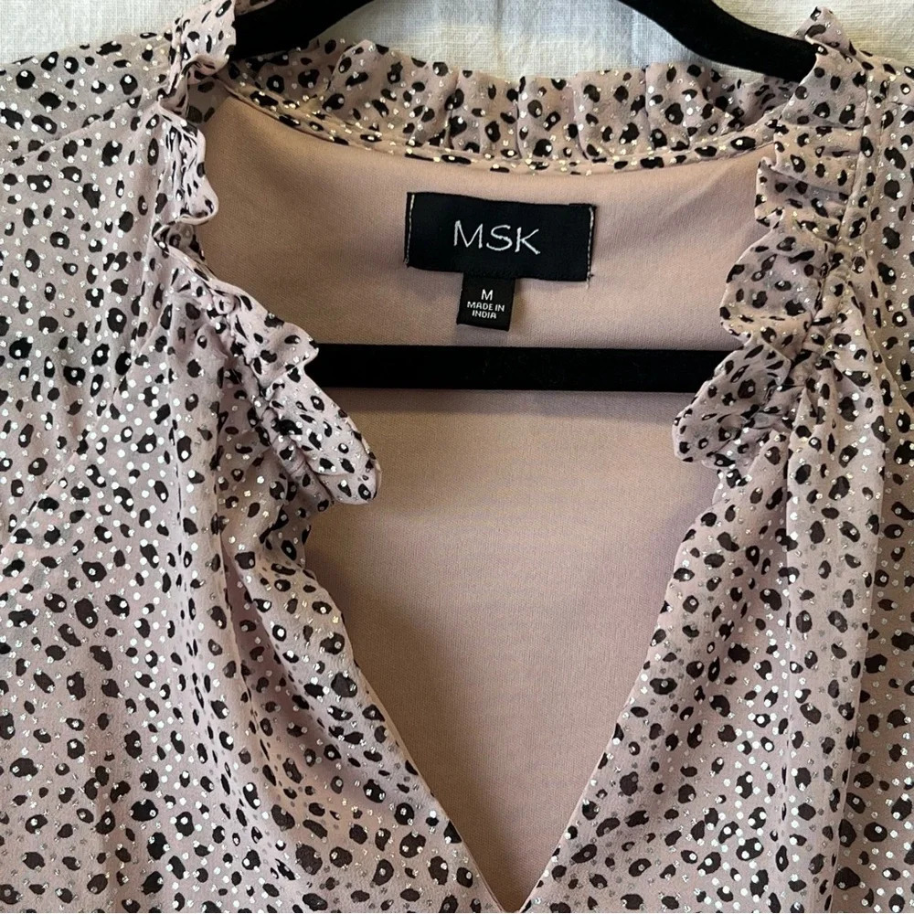 MSK Long Sleeve Ruffle Dress Women’s Size Medium - Picture 6 of 6